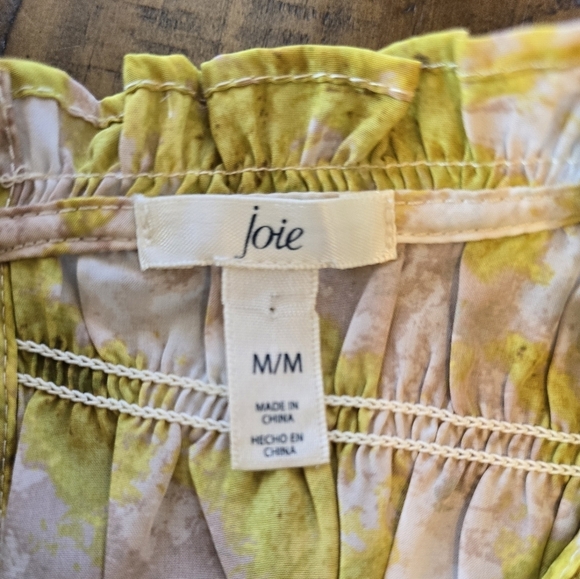 Joie Yellow White Floral Sleeveless Blouse M - Picture 5 of 8